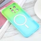 For iPhone 16 Pro Max Liquid TPU Silicone Gradient MagSafe Phone Case(Cyan Blue) - 3