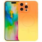 For iPhone 16 Pro Liquid TPU Silicone Gradient MagSafe Phone Case(Orange Yellow) - 1