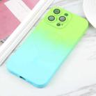 For iPhone 16 Pro Liquid TPU Silicone Gradient MagSafe Phone Case(Cyan Blue) - 2