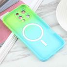 For iPhone 16 Pro Liquid TPU Silicone Gradient MagSafe Phone Case(Cyan Blue) - 3