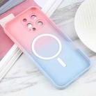 For iPhone 16 Pro Liquid TPU Silicone Gradient MagSafe Phone Case(Pink Blue) - 3