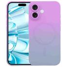 For iPhone 16 Plus Liquid TPU Silicone Gradient MagSafe Phone Case(Purple) - 1