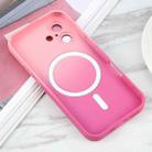 For iPhone 16 Plus Liquid TPU Silicone Gradient MagSafe Phone Case(Pink Red) - 3