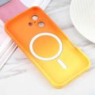 For iPhone 16 Plus Liquid TPU Silicone Gradient MagSafe Phone Case(Orange Yellow) - 3