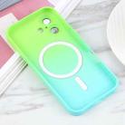 For iPhone 16 Plus Liquid TPU Silicone Gradient MagSafe Phone Case(Cyan Blue) - 3