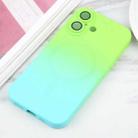 For iPhone 16 Liquid TPU Silicone Gradient MagSafe Phone Case(Cyan Blue) - 2
