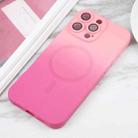 For iPhone 16e Liquid TPU Silicone Gradient MagSafe Phone Case(Pink Red) - 2