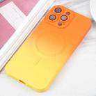 For iPhone 16e Liquid TPU Silicone Gradient MagSafe Phone Case(Orange Yellow) - 2