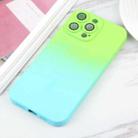 For iPhone 16e Liquid TPU Silicone Gradient MagSafe Phone Case(Cyan Blue) - 2