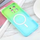 For iPhone 16e Liquid TPU Silicone Gradient MagSafe Phone Case(Cyan Blue) - 3