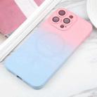 For iPhone 16e Liquid TPU Silicone Gradient MagSafe Phone Case(Pink Blue) - 2