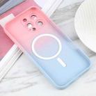 For iPhone 16e Liquid TPU Silicone Gradient MagSafe Phone Case(Pink Blue) - 3