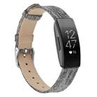 For Fitbit Inspire / Inspire HR Canvas B Type  Watch Band, Size:S(Black Grey) - 1