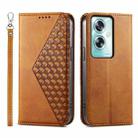 For OPPO A79 5G Cubic Grid Calf Texture Magnetic Leather Phone Case(Yellow) - 1
