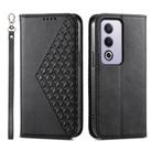 For OPPO A3 Pro 5G Cubic Grid Calf Texture Magnetic Leather Phone Case(Black) - 1