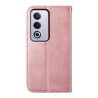 For OPPO A3 Pro 5G Cubic Grid Calf Texture Magnetic Leather Phone Case(Rose Gold) - 3