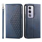 For OPPO A3 Pro 5G Cubic Grid Calf Texture Magnetic Leather Phone Case(Blue) - 1