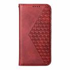 For OPPO Reno12 F 4G / 5G / F27 India Cubic Grid Calf Texture Magnetic Leather Phone Case(Red) - 2