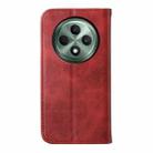 For OPPO Reno12 F 4G / 5G / F27 India Cubic Grid Calf Texture Magnetic Leather Phone Case(Red) - 3