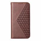 For OPPO Reno12 F 4G / 5G / F27 India Cubic Grid Calf Texture Magnetic Leather Phone Case(Brown) - 2