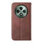 For OPPO Reno12 F 4G / 5G / F27 India Cubic Grid Calf Texture Magnetic Leather Phone Case(Brown) - 3