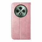 For OPPO Reno12 F 4G / 5G / F27 India Cubic Grid Calf Texture Magnetic Leather Phone Case(Rose Gold) - 3