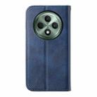 For OPPO Reno12 F 4G / 5G / F27 India Cubic Grid Calf Texture Magnetic Leather Phone Case(Blue) - 3