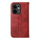 For OPPO Reno13 F 4G / 5G Cubic Grid Calf Texture Magnetic Leather Phone Case(Red) - 3