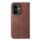 For OPPO Reno13 F 4G / 5G Cubic Grid Calf Texture Magnetic Leather Phone Case(Brown) - 3