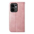 For OPPO Reno13 F 4G / 5G Cubic Grid Calf Texture Magnetic Leather Phone Case(Rose Gold) - 3
