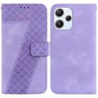 For Xiaomi Redmi 12 7-shaped Embossed Leather Phone Case(Purple) - 1