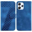 For Xiaomi Redmi 12 7-shaped Embossed Leather Phone Case(Blue) - 1