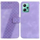 For Xiaomi Redmi Note 12 5G China/Global/Poco X5 7-shaped Embossed Leather Phone Case(Purple) - 1