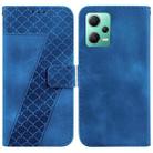 For Xiaomi Redmi Note 12 5G China/Global/Poco X5 7-shaped Embossed Leather Phone Case(Blue) - 1