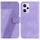 For Xiaomi Redmi Note 12 Pro 5G Global/Poco X5 Pro 7-shaped Embossed Leather Phone Case(Purple) - 1