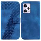 For Xiaomi Redmi Note 12 Pro 5G Global/Poco X5 Pro 7-shaped Embossed Leather Phone Case(Blue) - 1