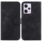 For Xiaomi Redmi Note 12 Pro 5G Global/Poco X5 Pro 7-shaped Embossed Leather Phone Case(Black) - 1