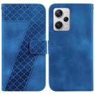 For Xiaomi Redmi Note 12 Pro+ Global 7-shaped Embossed Leather Phone Case(Blue) - 1