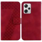 For Xiaomi Redmi Note 12 Pro+ Global 7-shaped Embossed Leather Phone Case(Red) - 1