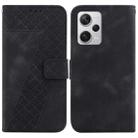 For Xiaomi Redmi Note 12 Pro+ Global 7-shaped Embossed Leather Phone Case(Black) - 1