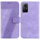For Xiaomi Redmi Note 12S 7-shaped Embossed Leather Phone Case(Purple) - 1