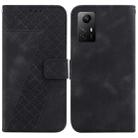 For Xiaomi Redmi Note 12S 7-shaped Embossed Leather Phone Case(Black) - 1