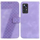 For Xiaomi 12/12X 7-shaped Embossed Leather Phone Case(Purple) - 1