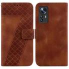 For Xiaomi 12/12X 7-shaped Embossed Leather Phone Case(Brown) - 1