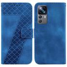 For Xiaomi 12T/12T Pro 7-shaped Embossed Leather Phone Case(Blue) - 1