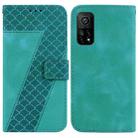 For Xiaomi Mi 10T Pro 5G/Mi 10T 5G 7-shaped Embossed Leather Phone Case(Green) - 1