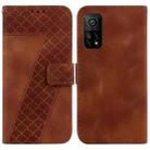 For Xiaomi Mi 10T Pro 5G/Mi 10T 5G 7-shaped Embossed Leather Phone Case(Brown) - 1