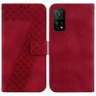 For Xiaomi Mi 10T Pro 5G/Mi 10T 5G 7-shaped Embossed Leather Phone Case(Red) - 1