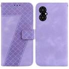 For Xiaomi Poco M4 5G 7-shaped Embossed Leather Phone Case(Purple) - 1