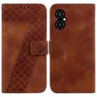 For Xiaomi Poco M4 5G 7-shaped Embossed Leather Phone Case(Brown) - 1